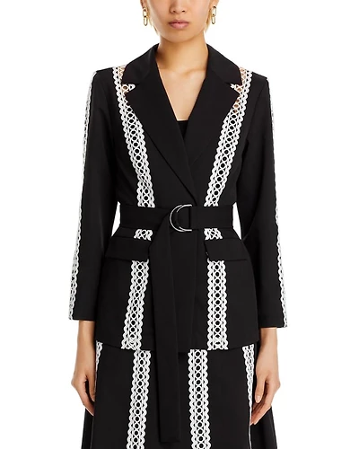 Eyelet Trim Belted Heritage Jacket