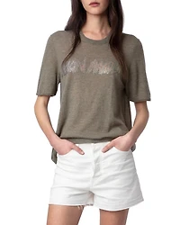 Ida Cashmere Rhinestone Mon Amour Sweater