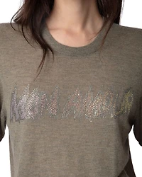 Ida Cashmere Rhinestone Mon Amour Sweater