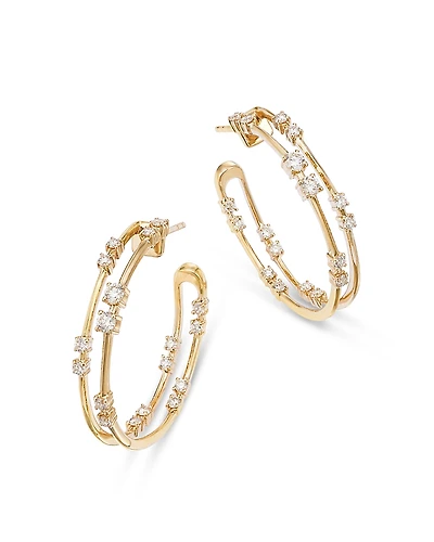 Bloomingdale's Fine Collection Diamond Scattered Double Hoop Earrings