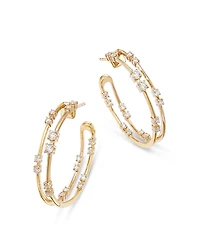 Bloomingdale's Fine Collection Diamond Scattered Double Hoop Earrings