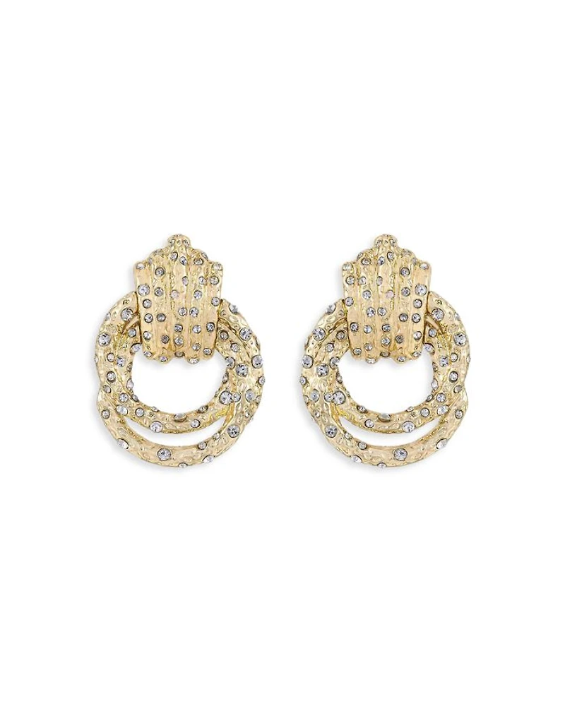 Only Royalty Pavé Doorknocker Drop Earrings