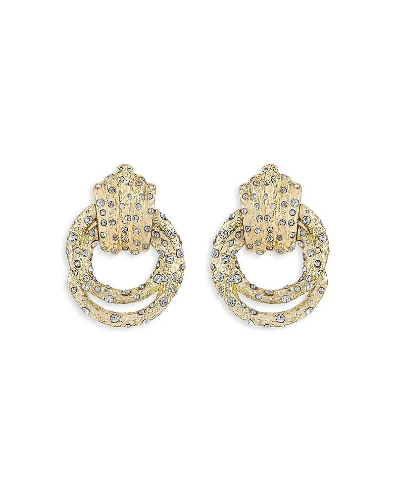 Ettika Only Royalty Pave Doorknocker Drop Earrings