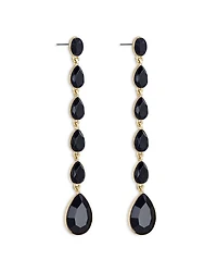 Crystallized Jet Crystal Linear Drop Earrings