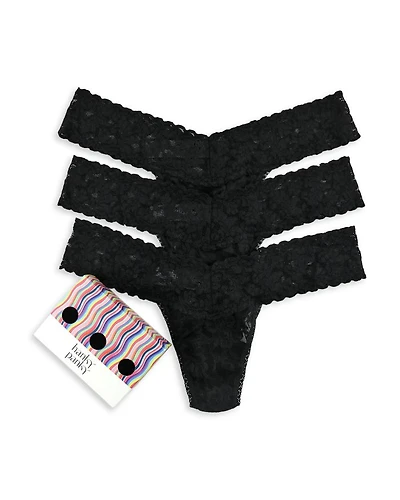 Signature Lace Low Rise Thongs, Set of 3