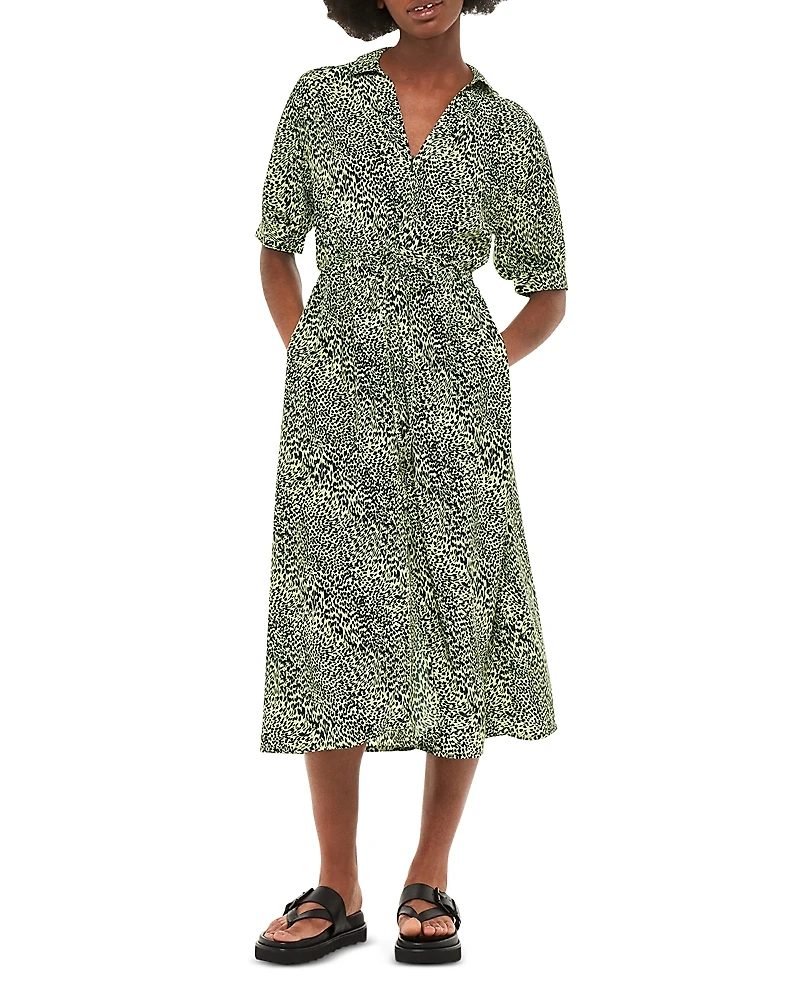 Whistles Diagonal Leopard Print Dress