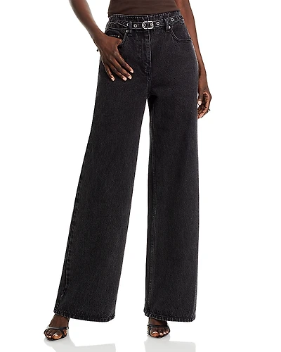3.1 Phillip Lim Belted Wide Leg Jeans