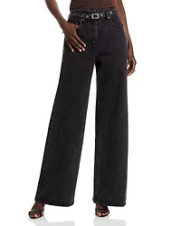 3.1 Phillip Lim Belted Wide Leg Jeans