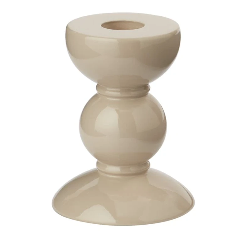 Lacquered Bobbin-Shaped Candlestick, Small
