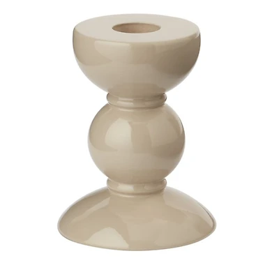 Lacquered Bobbin-Shaped Candlestick, Small
