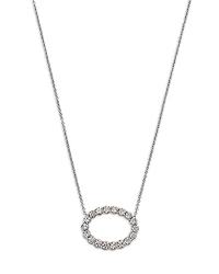 Bloomingdale's Fine Collection Diamond Open Oval Pendant Necklace