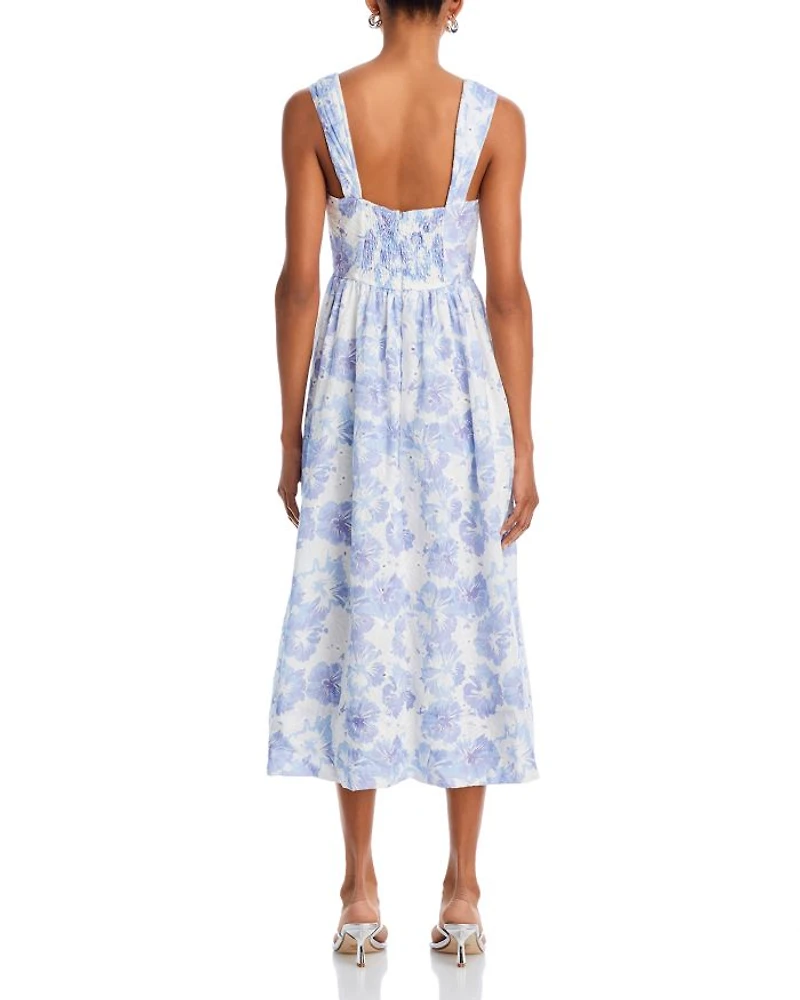 Eyelet Bustier Midi Dress - Exclusive