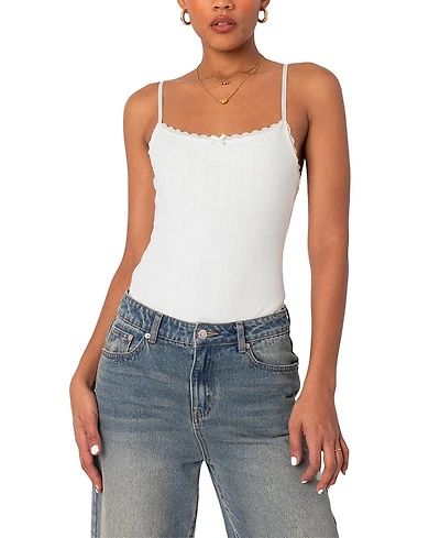 Edikted Krysten Lacey Pointelle Bodysuit Top