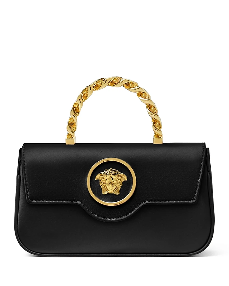 Versace La Medusa Small Satin Top Handle Bag