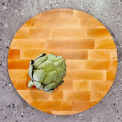 12" Round Maple End Grain Board
