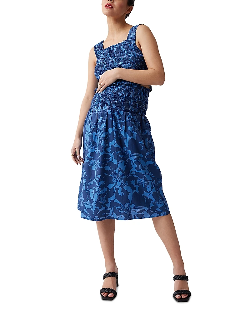 Ingrid & Isabel Maternity Poplin Floral Top Skirt Set