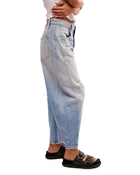 We The Free Good Luck Mid Rise Barrel Jeans Ultra Light Beam