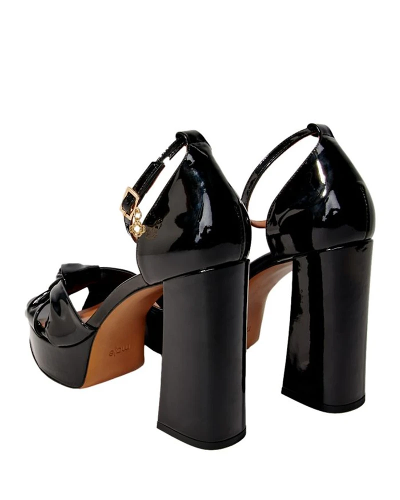 Women's Bow Accent Strap High Heel Platform Sandals