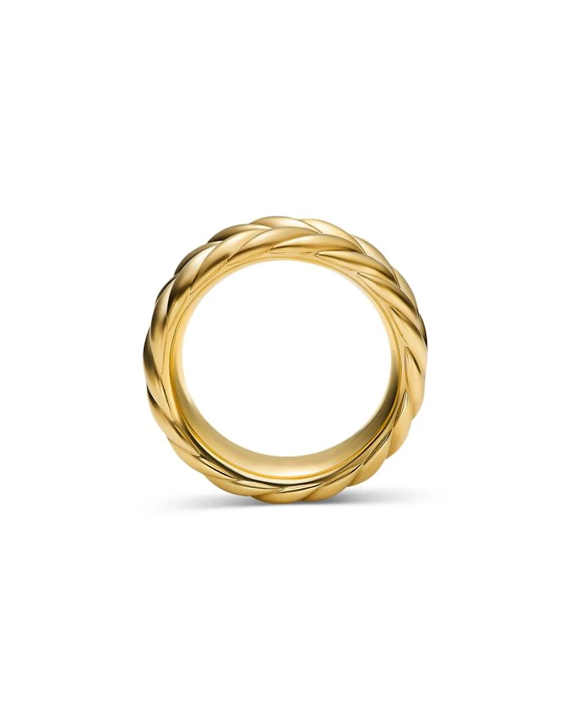 Men's 18K Yellow Gold Chevron Double Row Band