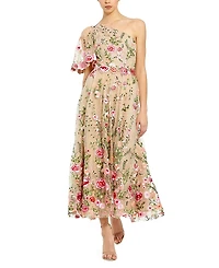 Mac Duggal One Shoulder Lace Embroidered Dress