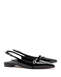 Larroude Women's Ines Buckled Slingback Flats
