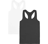 Malibu Sugar Bundle of Two Ribbed Racer Back Tank Top - (10