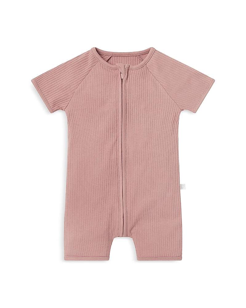 Mori Unisex Short Sleeve Zip Romper - Baby