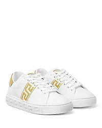 Versace Women's Embroidered Lace Up Sneakers