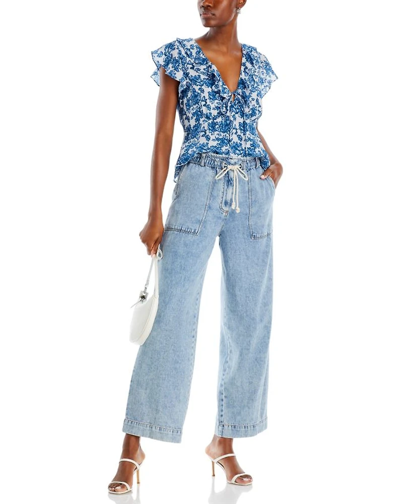 Ryan Drawstring Wide Leg Jeans