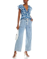 Ryan Drawstring Wide Leg Jeans
