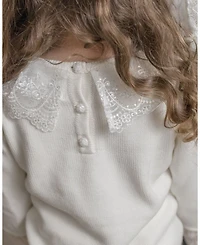 Girls' Emma White Cotton and Lace Top Shorts Set - Baby, Little Kid