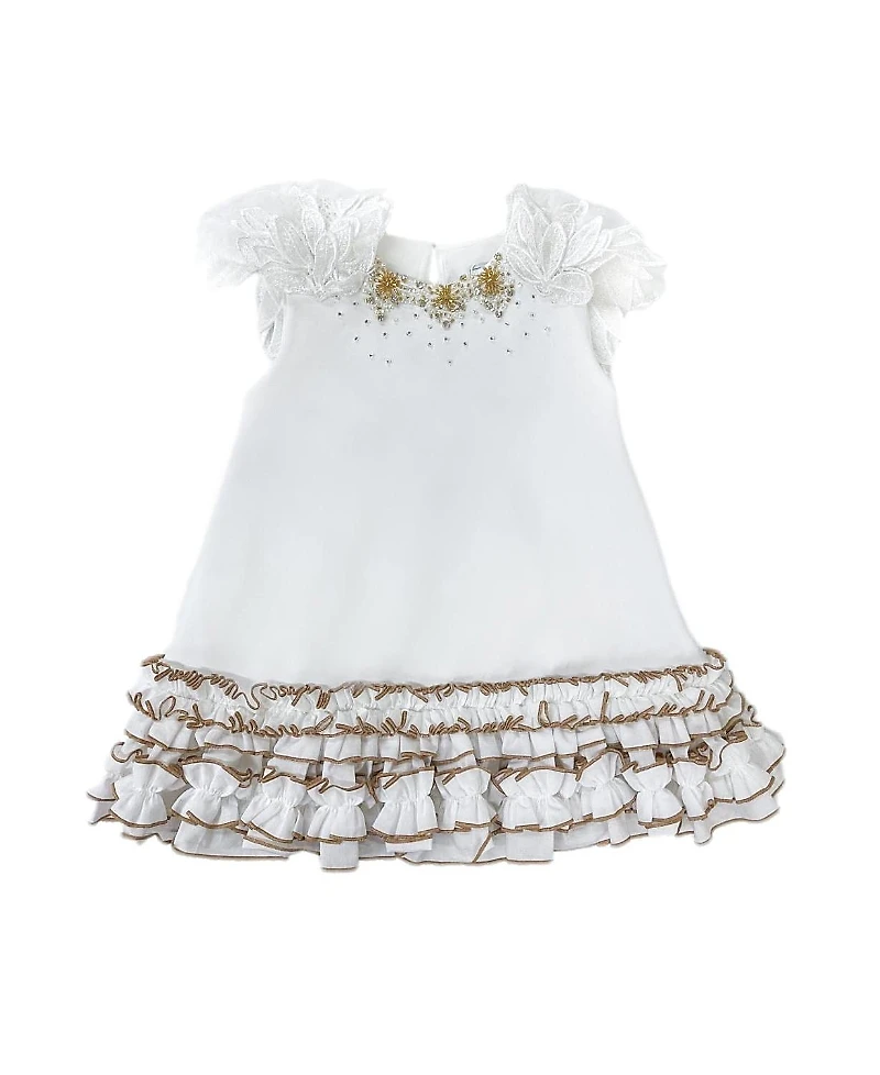 Petite Maison Kids Girls' Angelina White Feather Wings Dress - Baby, Little Kid, Big Kid