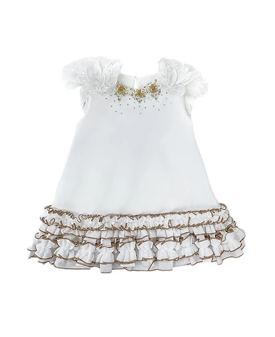 Petite Maison Kids Girls' Angelina White Feather Wings Dress - Baby, Little Kid, Big Kid