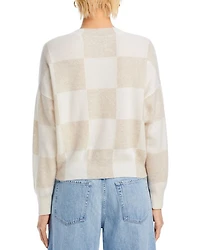 Check Pattern Brushed Cashmere Sweater - Exclusive