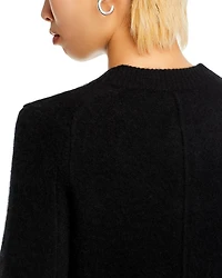 Cropped Wide Sleeve Crewneck Cardigan - Exclusive