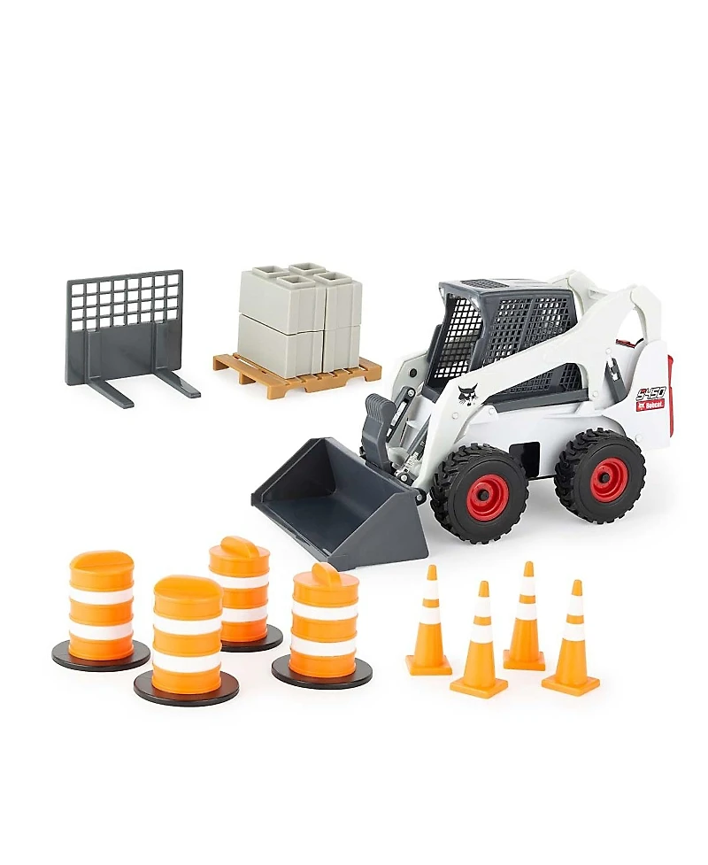 Tomy 1/16 Big Farm Bobcat Skid Steer Set Toy with Accessories years+ - Ages 5-7