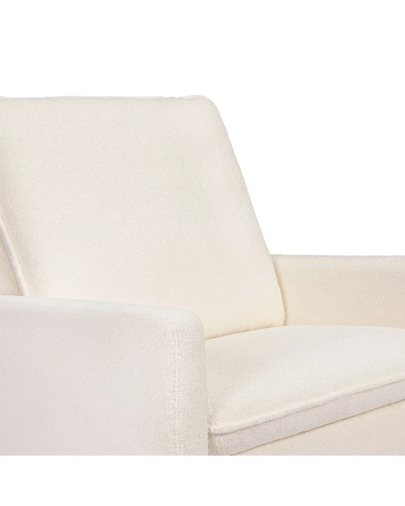 Cali Chantilly Fleece Pillowback Chair and a Half Glider With Light Wood Base