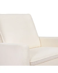 Cali Chantilly Fleece Pillowback Chair and a Half Glider With Light Wood Base