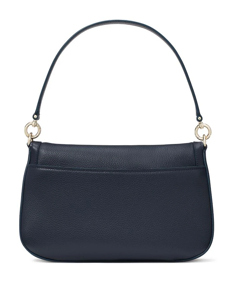 Hudson Striped Canvas Fabric Flap Shoulder Bag