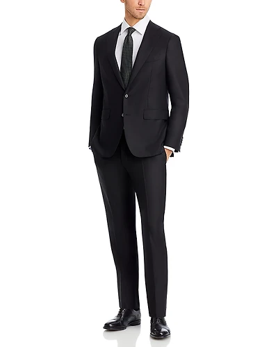 Canali Capri Black Textured Solid Slim Fit Suit