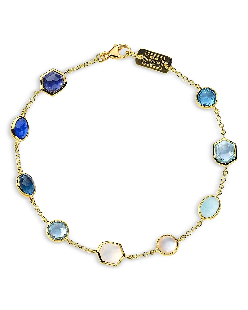 Ippolita 18K Yellow Gold 18K Rock Candy Multi Stone Mixed Cut Confetti Statement Bracelet