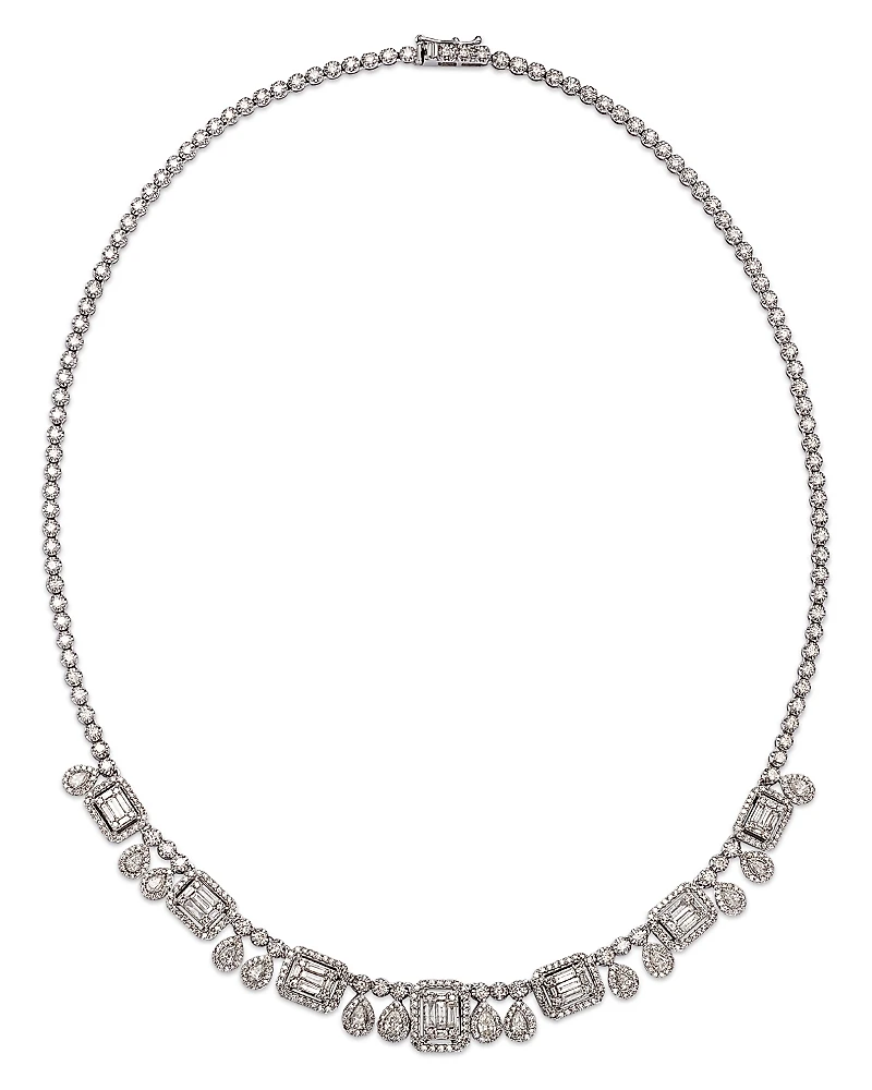 Bloomingdale's Fine Collection Diamond Mixed Cut Statement Necklace