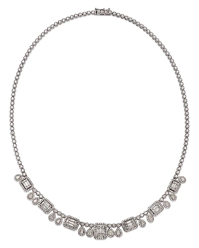 Bloomingdale's Fine Collection Diamond Mixed Cut Statement Necklace