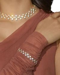 Halle Cubic Zirconia Adjustable Flex Bracelet in 18K Gold Plated