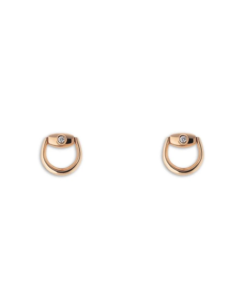 Gucci 18K Yellow Gold Horsebit Dangle Hoop Drop Earrings