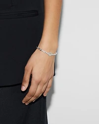 Sterling Silver Interlocking G Pendant Link Bracelet