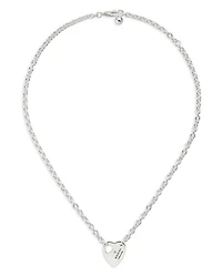 Sterling Silver Trademark Heart Pendant Necklace, 15-17"