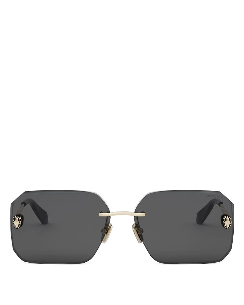 Serpenti Rectangular Sunglasses, 62mm