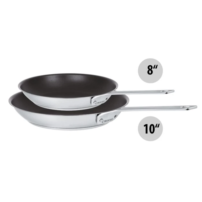 Cristel 1826 Collection 2 Pc Nonstick Frypan Set