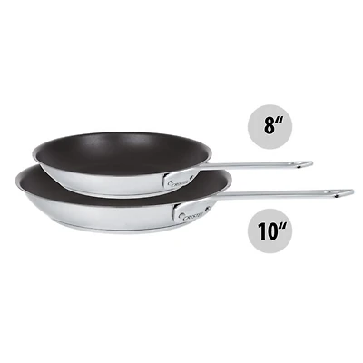 Cristel 1826 Collection 2 Pc Nonstick Frypan Set